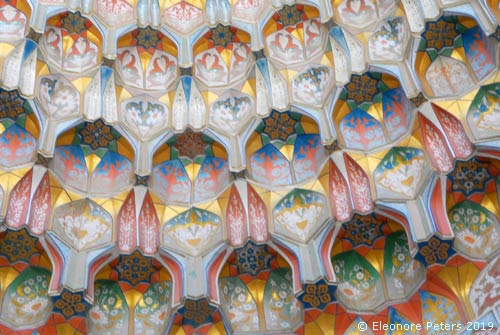 Detail der Iwan-Kuppel der Ulug Beg Medrese in Buchara