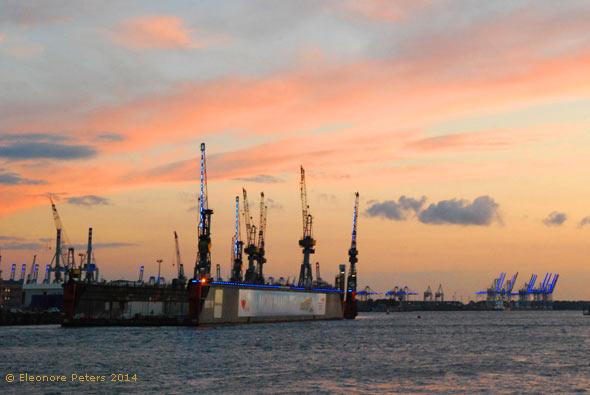 Hamburg Hafen Blue Night