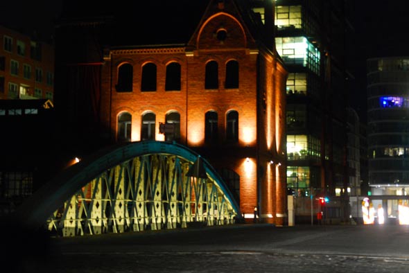 Speicherstadt Hamburg bei Nacht