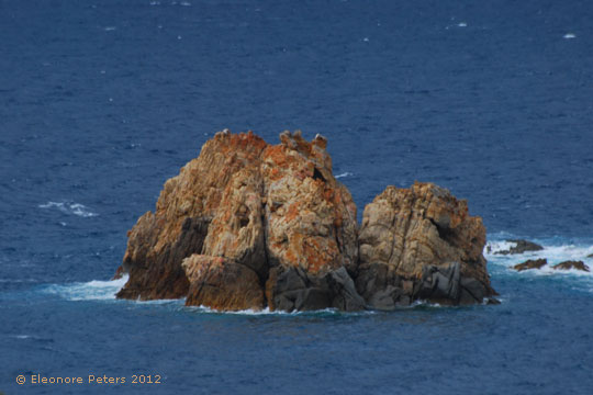 roter Fels im Meer