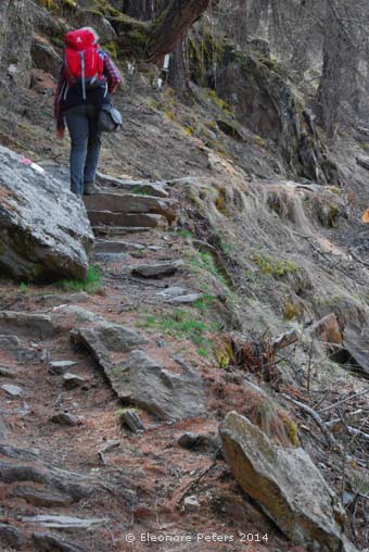 steinerne Treppen auf dem Bergweg