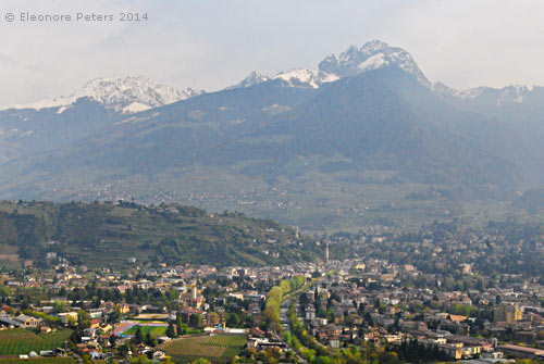 Marlinger Waal, Blick auf Meran