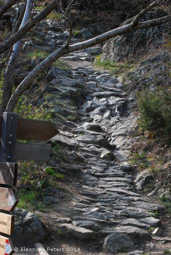 steiler steiniger Weg